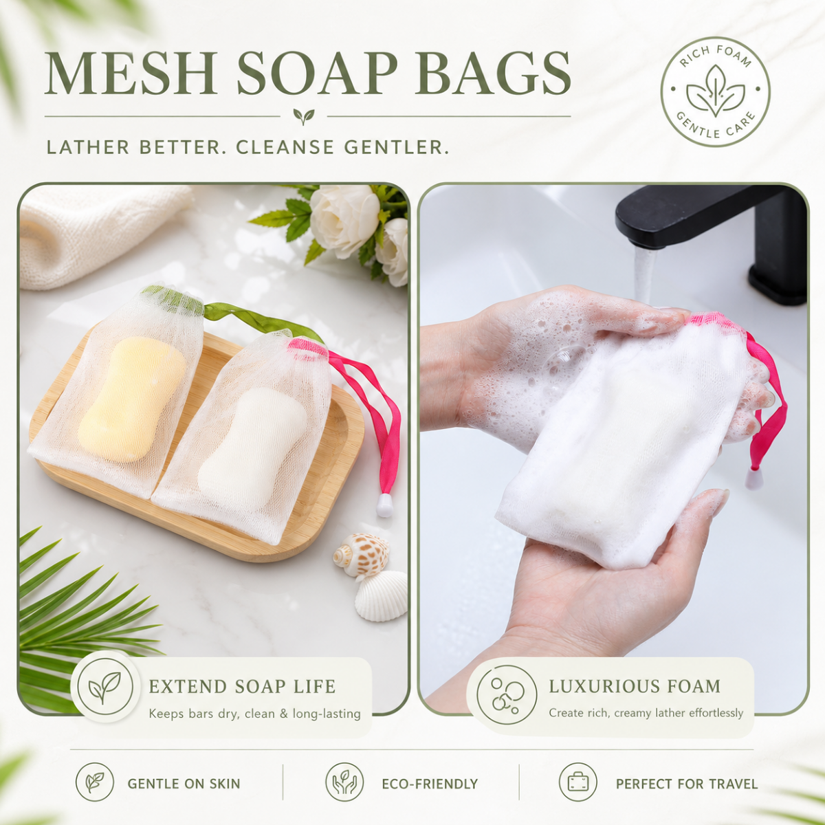 Handmade Soap Mesh Bags